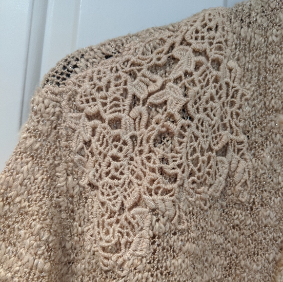 Chico's Beige Sparkle Knit Cardigan - Picture 3 of 4